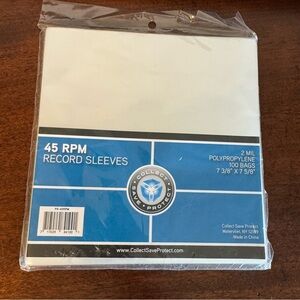 100 CLEAR PLASTIC 7 3/8 X " 7 5/8(45 RPM) VINYL RECORD ALBUM SLEEVES OUTERSLEEVE